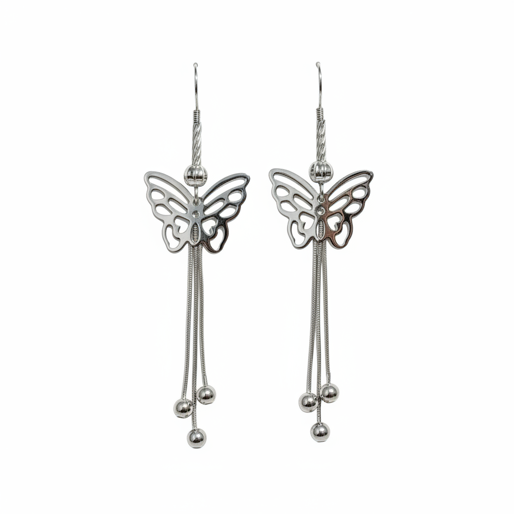 Butterfly Earring with white background