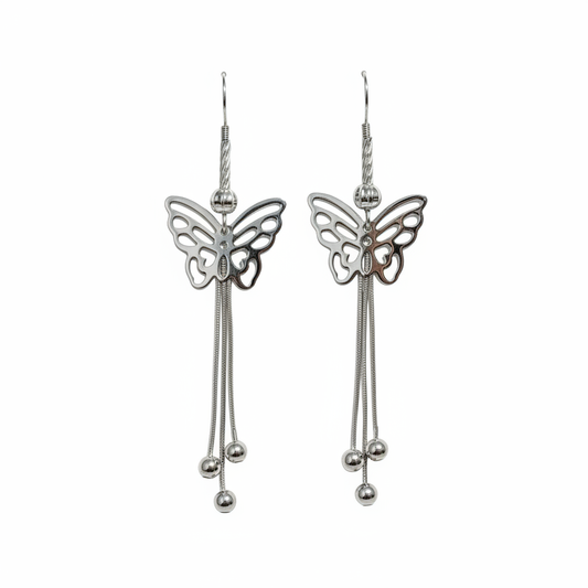 Butterfly Earring with white background