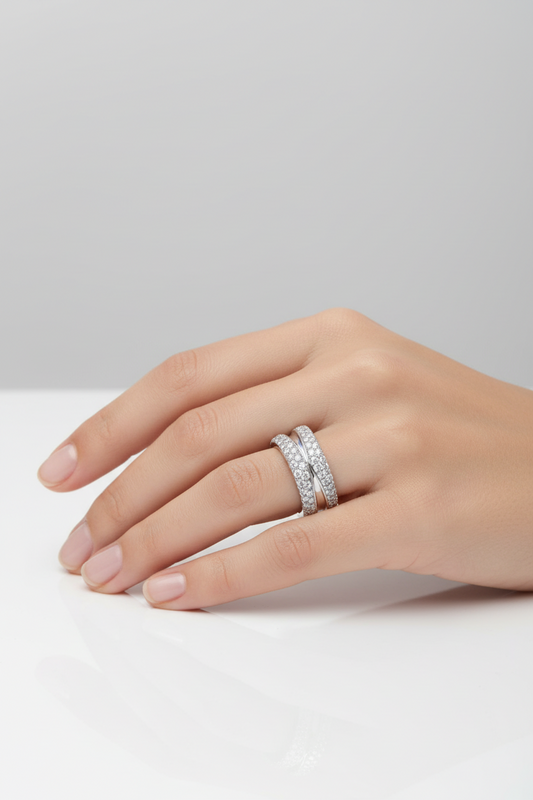 Crossover-Crystal Ring