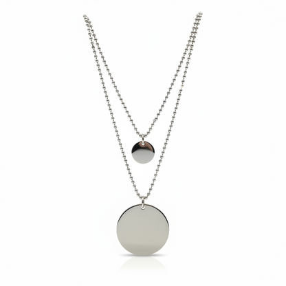 Double Disc Layered Necklace