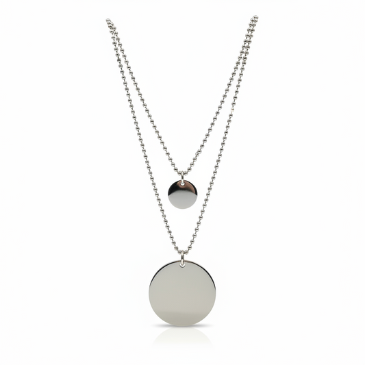 Double Disc Layered Necklace