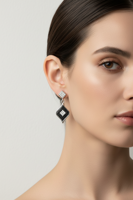 Geometric Crystal Earring