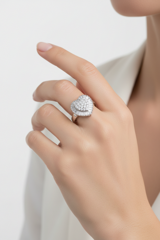 Heart Cluster Ring