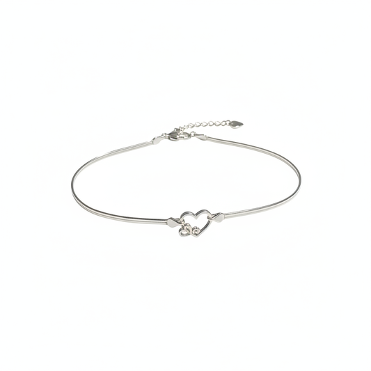 Interlocking Heart Bracelet with white background