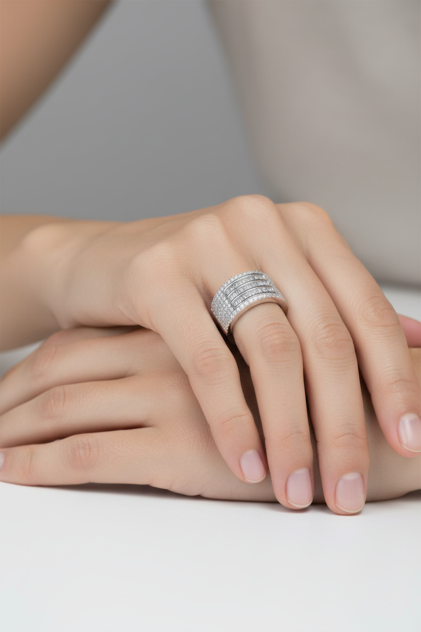 Wide-Band Baguette Ring